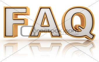 FAQ - frequently asked question abbreviation, golden letter sign