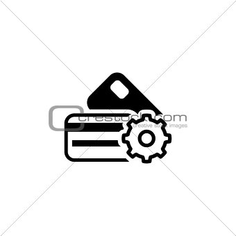Credit Card Processing Icon. Flat Design.