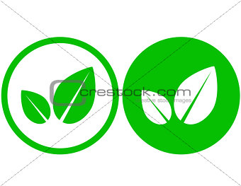 two simple leaf icons