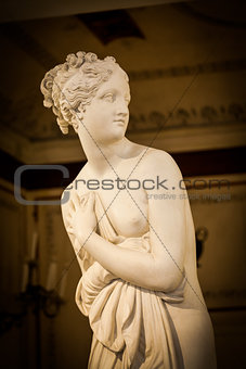 VENICE, ITALY - JUNE 27, 2016: Venus Statue detail in Palazzo Du
