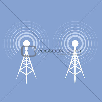 Broadcasting tower icon - antenna silhouette