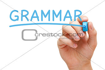Grammar Handwriting With Blue Marker