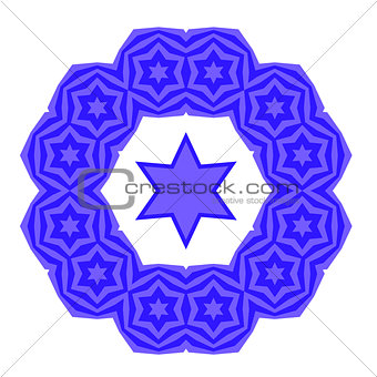 Blue David Star Jewish Symbol of Religion