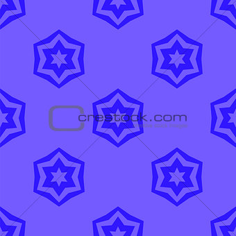 Seamless Blue Geometric David Star Background