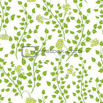 Little green leaves, seamless vector pattern