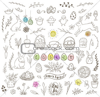 Set of Easter doodles