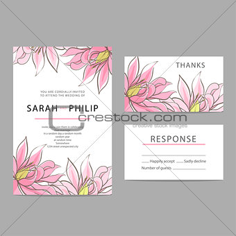 Floral wedding invitation card