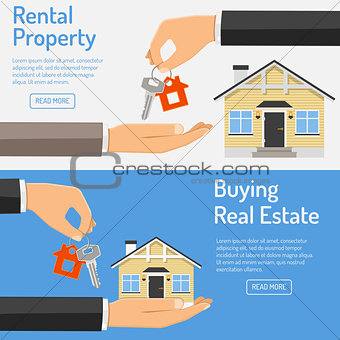 purchase and rental real estate banners
