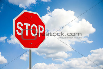 Stop sign on sky