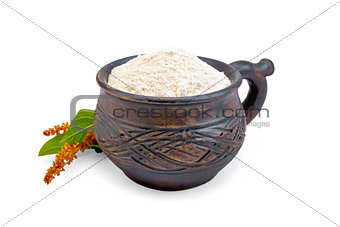 Flour amaranth in clay cup