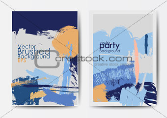 Grunge brushed vector postcards template