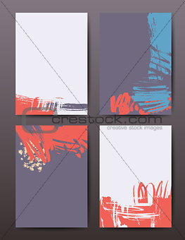 Modern brush vector postcard template