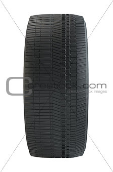 Rubber tire. Isolated on white