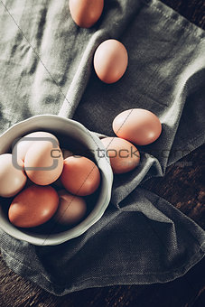 Eggs  on wood