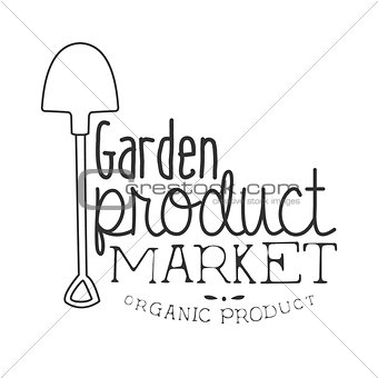 Garden Product Market Black And White Promo Sign Design Template With Calligraphic Text