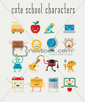 Education and school cute objects