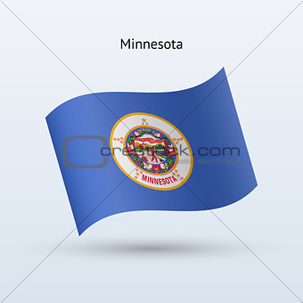 State of Minnesota flag waving form. Vector illustration.