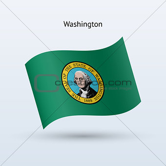 State of Washington flag waving form. Vector illustration.