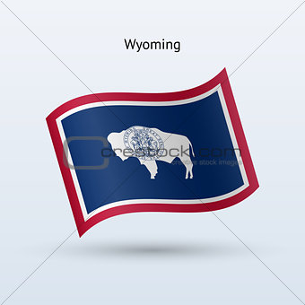 State of Wyoming flag waving form. Vector illustration.