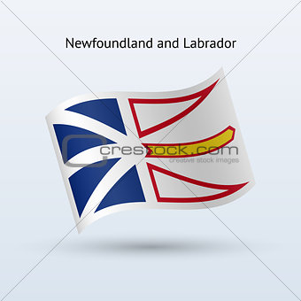Canadian province of Newfoundland and Labrador flag waving form.