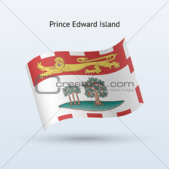 Canadian province of Prince Edward Island flag waving form.