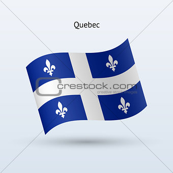 Canadian province of Quebec flag waving form.