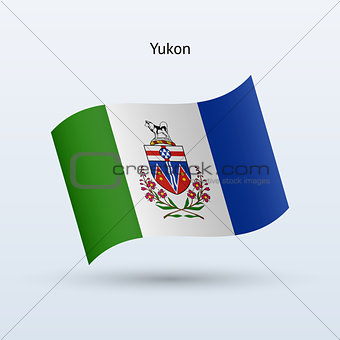 Canadian territory of Yukon flag waving form.