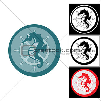 The logo of the seahorse and sea helm