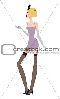Flapper girl Retro party 20s-30s style