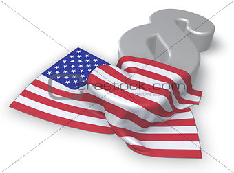 usa flag and paragraph symbol - 3d illustration