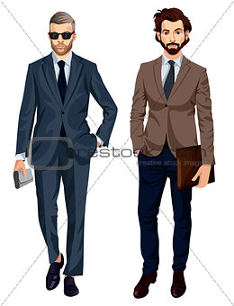 Modern fashionable businessmen