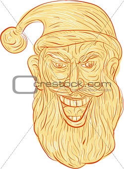 Evil Santa Claus Head Drawing