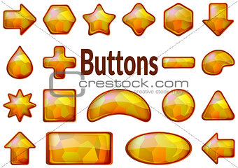 Golden Glass Buttons Set