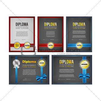 Diploma, certificate design set