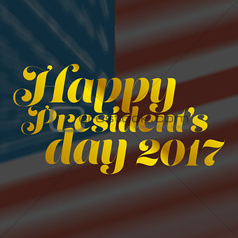 Happy President Day golden banner