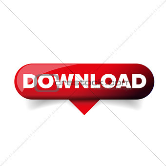 Red Download glossy web button vector