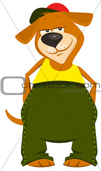 Cartoon dog boy in clothes