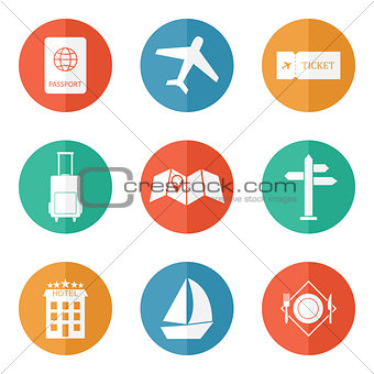 Travel icons - flat vector