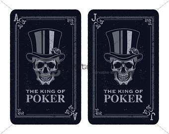 skull poker card vector