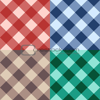 Set checkered seamless diagonal background