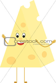 Yellow Cheese triangle cartoon slice character
