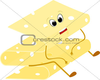 Yellow Cheese slice cartoon sad symbol
