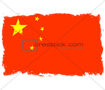 Threadbare flag of China