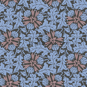 Blowball floral seamless pattern vector