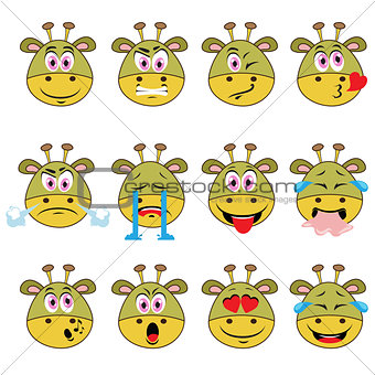 Monster Emojis Set of Emoticons Icons Isolated