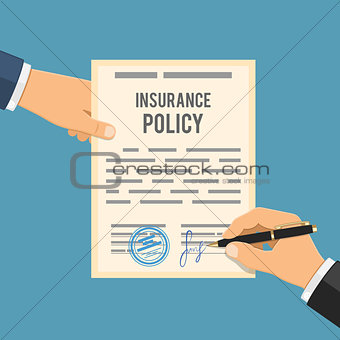 Man signs insurance policy