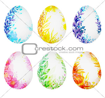 Watercolor Easter eggs