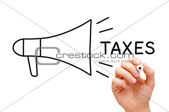 Taxes Megaphone Concept
