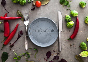 Plate with vegetables