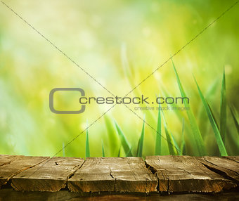 Grass with table
